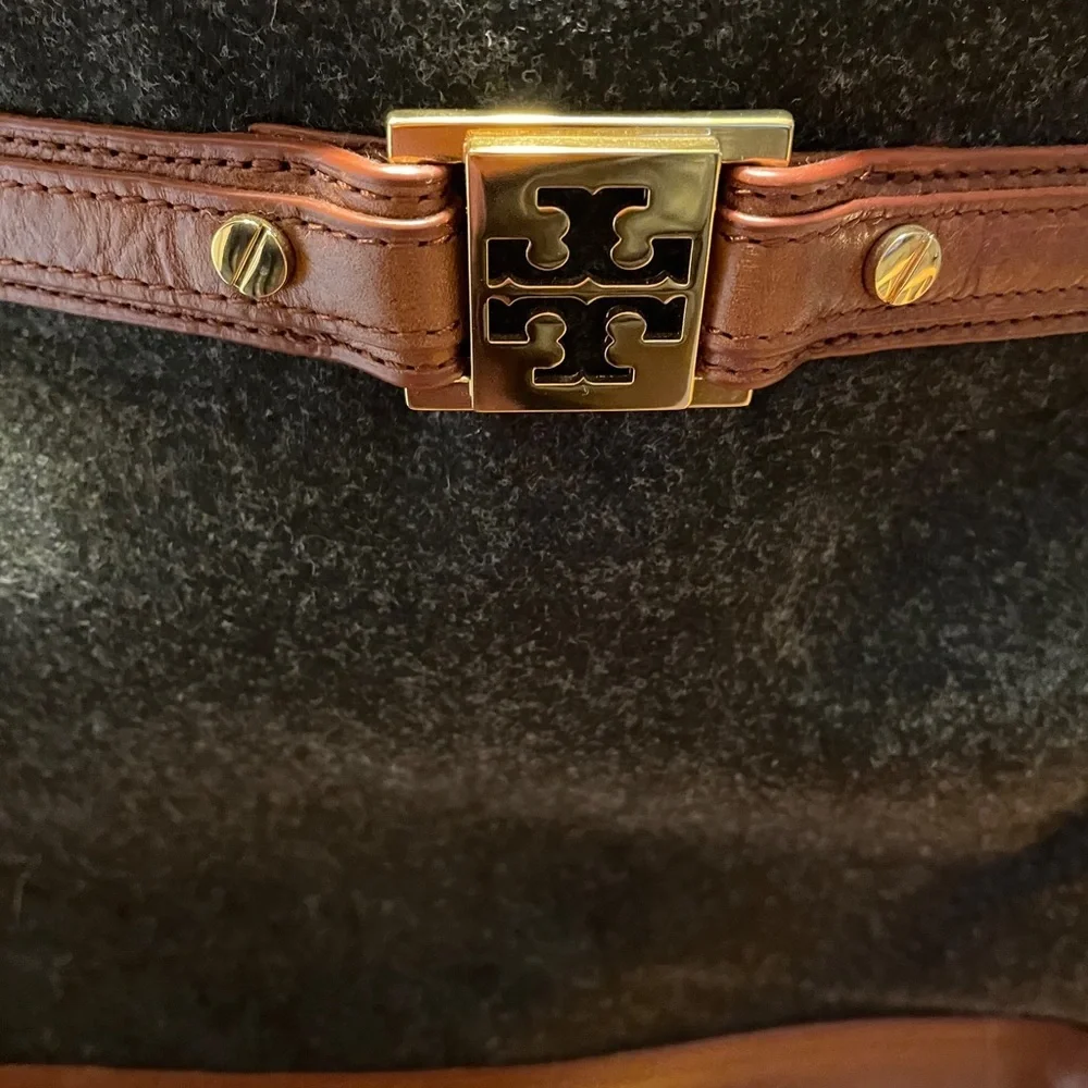 Authentic Flannel Tory Burch Shoulder Tote